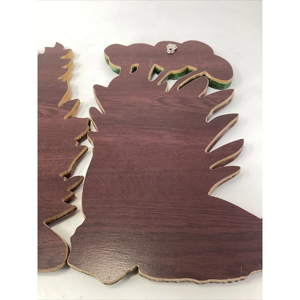 VTG Carved Wooden Tropical Botanical Wall Art Bohemian Decor Lot Of Two 11